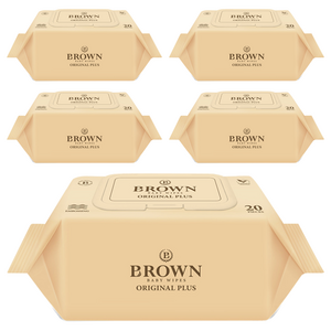 브라운 오리지널 플러스 도톰한 물티슈 엠보싱 저자극 휴대캡형