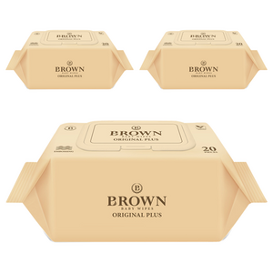 브라운 오리지널 플러스 도톰한 물티슈 엠보싱 저자극 휴대캡형