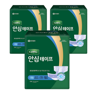 디펜드 남녀공용 안심테이프 성인기저귀, 10개입, 3개