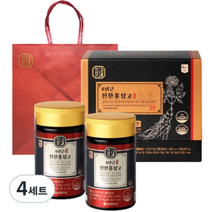 한삼인 6년근 진한 홍삼고 + 쇼핑백, 480g, 4세트