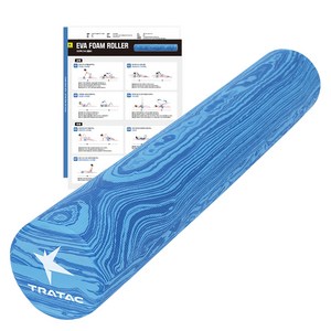 트라택 EVA 폼롤러 원형 + 운동법 매뉴얼 + 포스터, 블루, 91cm, 1개
