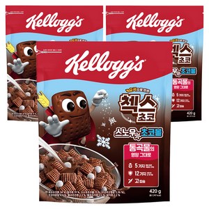 첵스초코 스노우 초코볼 시리얼, 420g, 3개