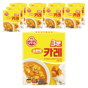 오뚜기3분 카레 순한맛, 200g, 10개