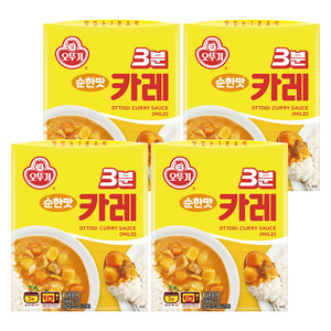 오뚜기3분 카레 순한맛, 200g, 4개
