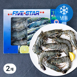 FIVESTAR 말레이시아산 블랙타이거 얼룩 새우 (냉동), 500g(8미), 2개