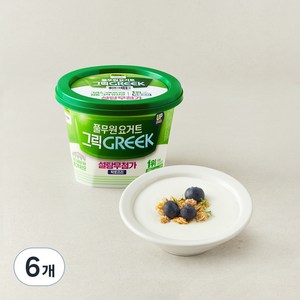 풀무원다논 그릭 설탕무첨가 플레인 요거트, 400g, 6개