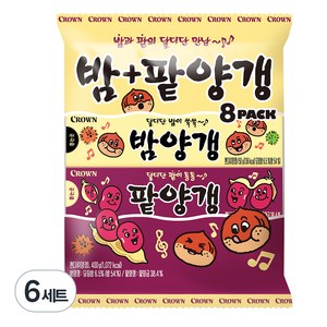 크라운 밤양갱 4p + 팥양갱 4p, 400g, 6세트