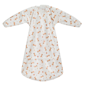 베이비클로 긴팔 지퍼형 이유식 턱받이, 기린브라운, 1개입, 1개