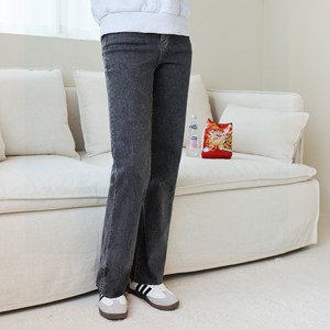 닷이프 여성용 롱/숏 기장 스판좋은 히든밴딩 와이드 슬림핏 청바지