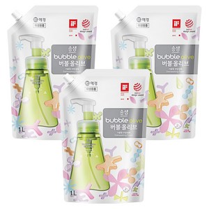 순샘 버블 올리브 주방세제, 1L, 3개