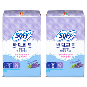 바디피트 코튼 팬티라이너 라벤더향, 롱, 40개입, 2개