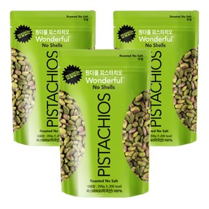 원더풀피스타치오 껍질없는 무염 피스타치오, 200g, 3개