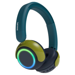 필립스 전용어플 멀티포인트 무선 LED 블루투스 5.4 키즈 헤드폰 TAK4200 크리스탈 틸 45시간