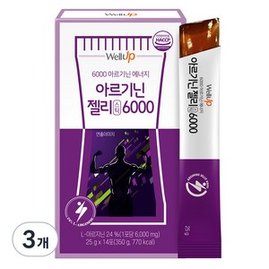 로엘 웰업 타우린 아르기닌6000 젤리스틱 파인애플맛, 350g, 3개