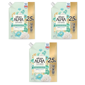 아우라 초고농축 섬유유연제 스모키머스크 리필, 1.7L, 3개