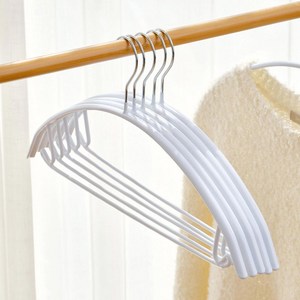 살림의기술 어깨뿔방지 논슬립 스틸 옷걸이, 화이트, 10개