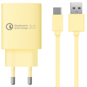 홈플래닛 퀄컴 공식인증 QC3.0 18W 고속충전기 + C타입 충전케이블 1.2m 세트