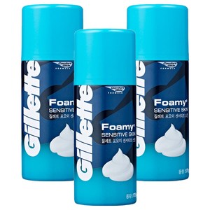 질레트 포오미 센서티브 스킨 쉐이빙 폼, 175g, 3개