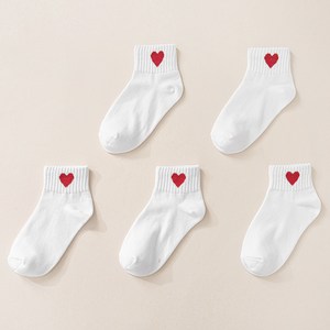 롤리트리 아동용 하트 포인트 양말 5켤레