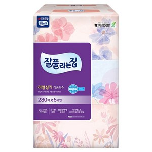잘풀리는집 천연펄프 미용티슈 2겹, 280매입, 6개