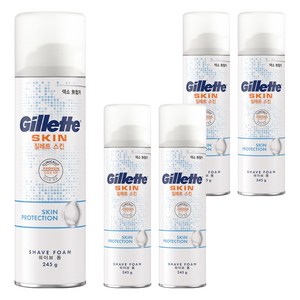 질레트 스킨텍 쉐이빙 폼, 245g, 5개