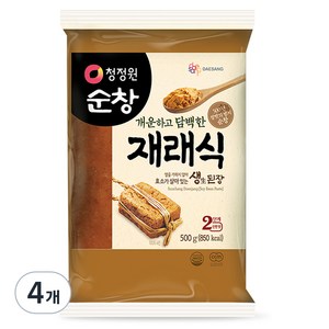 청정원순창 개운하고 담백한 재래식 생된장, 4개, 500g