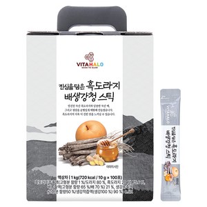 비타할로 흑도라지 배 생강 청 스틱, 10g, 100포
