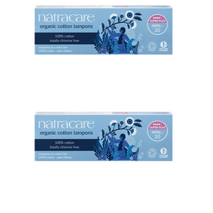 나트라케어 순면 흡수체 탐폰 논 어플리케이터, 20개입, 슈퍼 플러스, 2개