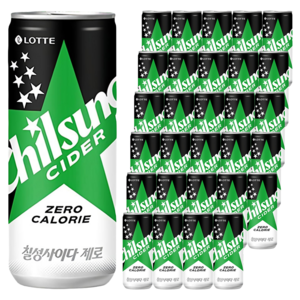 칠성사이다 제로 캔, 250ml, 60개