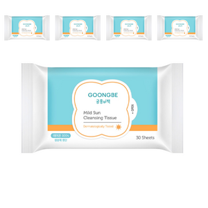 궁중비책 마일드 선 클렌징 티슈, 30매입, 5개