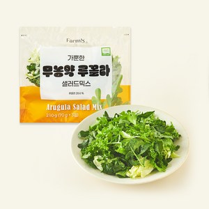 팜에이트 무농약 인증 가뿐한 루꼴라 샐러드믹스 70g 3입, 210g, 1개