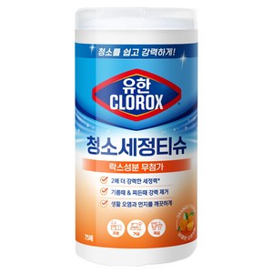 크로락스 유한 청소세정티슈 오렌지퓨전 75매, 1개