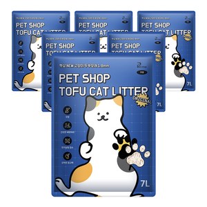 펫샵 고양이 New 프리미엄 두부 모래 1.8mm, 7L, 무향, 6개