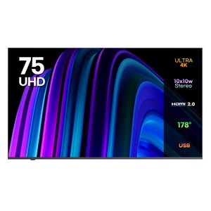 이노스 4K UHD TV, 190cm(75인치), 일반TV, 벽걸이형, 방문설치