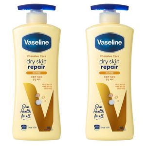 바세린 인텐시브 케어 드라이 스킨 리페어 바디로션, 400ml, 2개