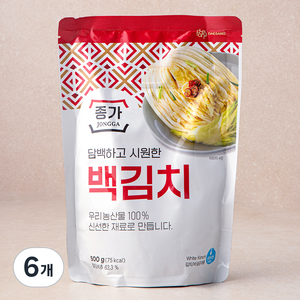 종가 백김치, 500g, 6개