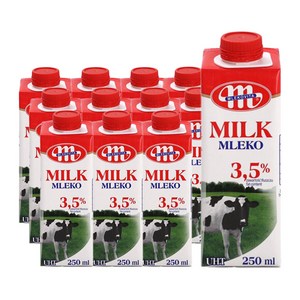 믈레코비타 3.5% 멸균우유 250ml 12개, 250ml, 12개