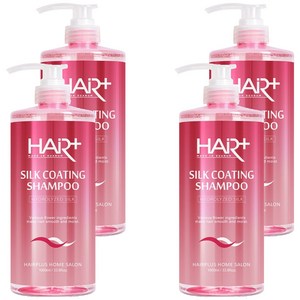 헤어플러스 실크 코팅 샴푸 로즈 베리 머스크 향, 1L, 4개