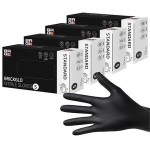 브릭글로 스탠다드 니트릴 장갑 100p, 블랙, 소(S), 4개