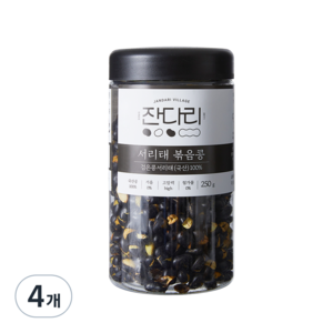 잔다리 서리태 속청 로스팅 콩, 250g, 4개