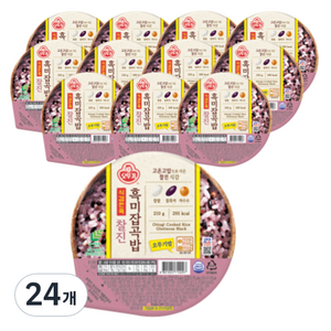 오뚜기 식감만족 찰진 흑미잡곡밥, 210g, 24개