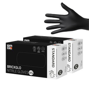 브릭글로 스탠다드 니트릴장갑 100p, 블랙, XS, 2개