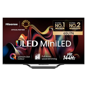 HISENSE 4K ULED Mini LED 스마트TV, 165cm(65인치), 65U7N, 스탠드형, 방문설치