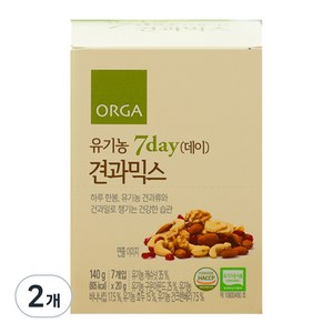 올가홀푸드 유기농 7day 견과믹스 7p, 140g, 2개