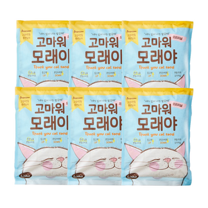 라이킷간식 고마워모래야 고양이 배변용, 3kg, 6개, 무향