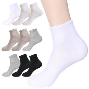 두발로 여성용 커버 무지 중목 밴딩 양말 10켤레 B