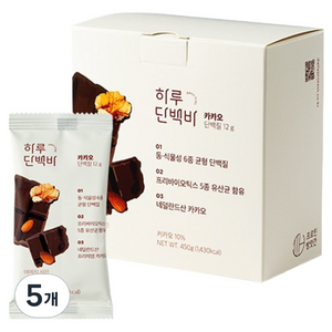 프로틴방앗간 카카오 하루 단백질바, 450g, 5개