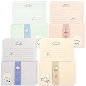 뭉구 1000 감성 보바 창문 편지지 4종 x 2p 세트