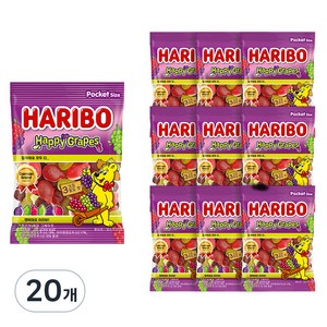 하리보 해피 그레이프 젤리, 100g, 20개