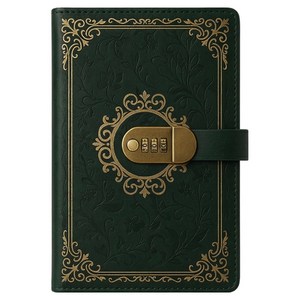 모더너리 시크릿 비밀 다이어리 일기장, 딥다크 그린, 1개